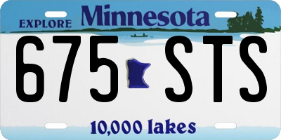 MN license plate 675STS
