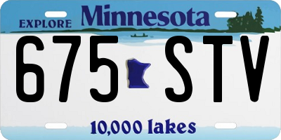 MN license plate 675STV