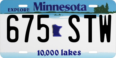 MN license plate 675STW