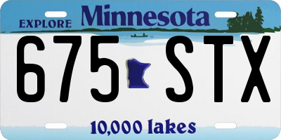 MN license plate 675STX