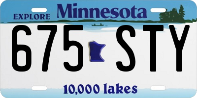 MN license plate 675STY