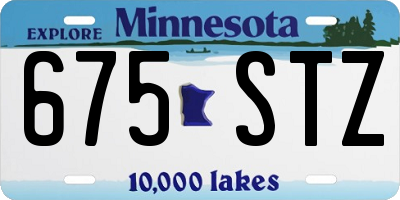 MN license plate 675STZ