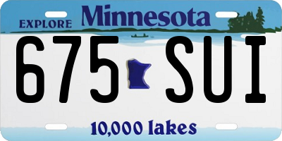 MN license plate 675SUI