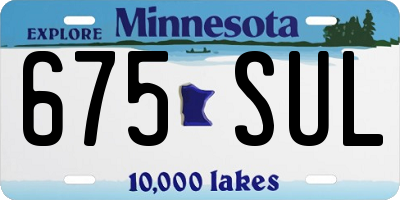 MN license plate 675SUL