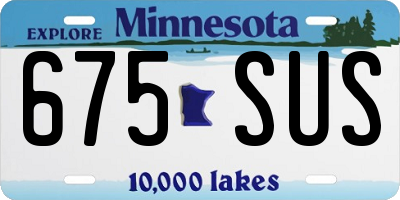 MN license plate 675SUS