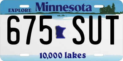 MN license plate 675SUT