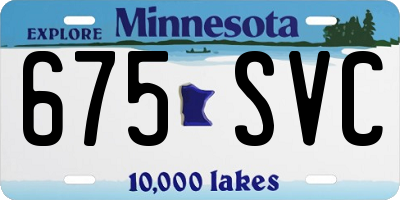 MN license plate 675SVC