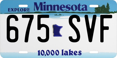 MN license plate 675SVF