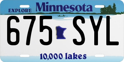 MN license plate 675SYL
