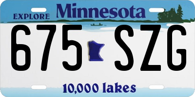 MN license plate 675SZG