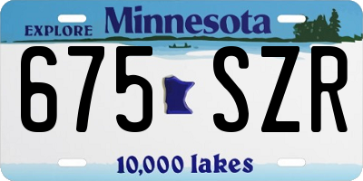 MN license plate 675SZR