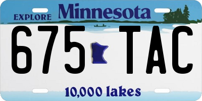 MN license plate 675TAC