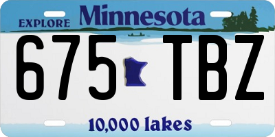 MN license plate 675TBZ