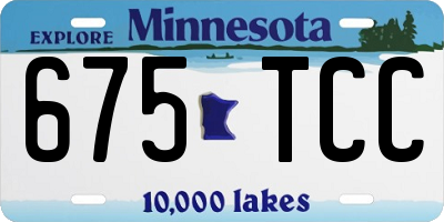 MN license plate 675TCC