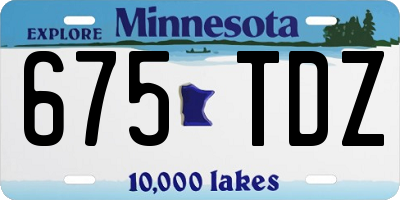 MN license plate 675TDZ