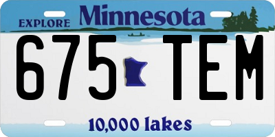 MN license plate 675TEM