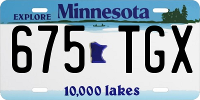 MN license plate 675TGX