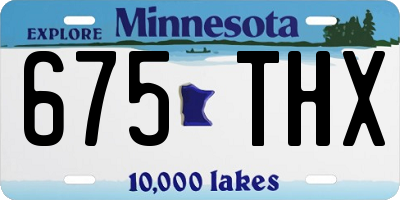 MN license plate 675THX