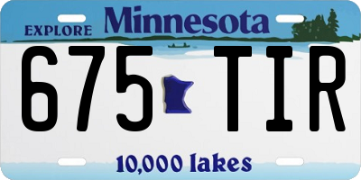 MN license plate 675TIR