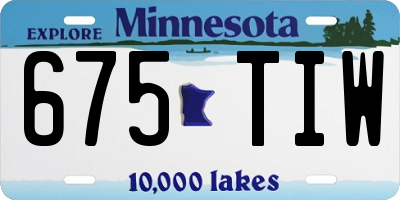 MN license plate 675TIW
