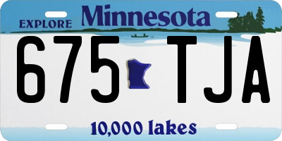 MN license plate 675TJA