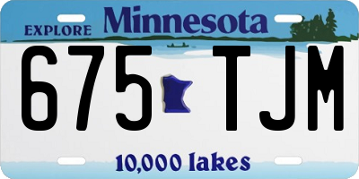 MN license plate 675TJM