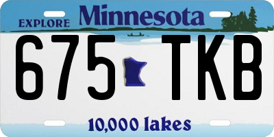 MN license plate 675TKB
