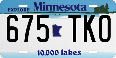 MN license plate 675TKO
