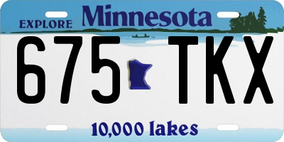 MN license plate 675TKX