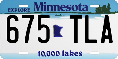 MN license plate 675TLA