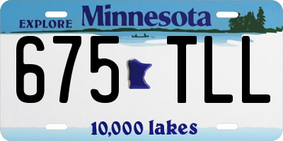 MN license plate 675TLL