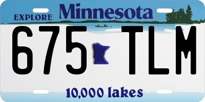 MN license plate 675TLM