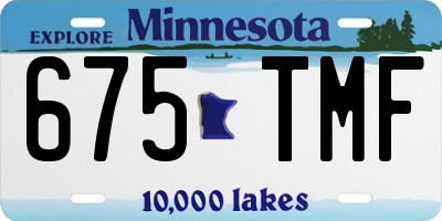 MN license plate 675TMF