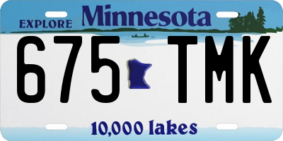 MN license plate 675TMK