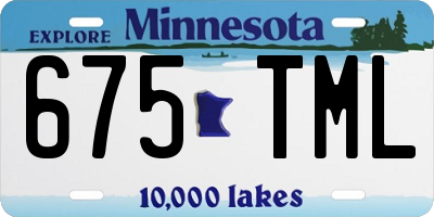 MN license plate 675TML