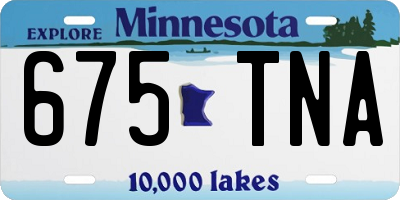MN license plate 675TNA