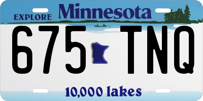 MN license plate 675TNQ