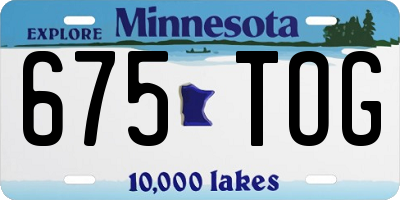 MN license plate 675TOG