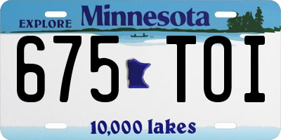 MN license plate 675TOI