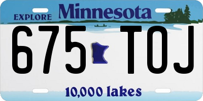 MN license plate 675TOJ