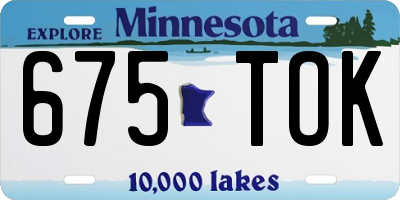 MN license plate 675TOK