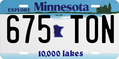MN license plate 675TON