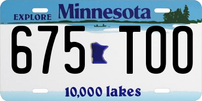 MN license plate 675TOO
