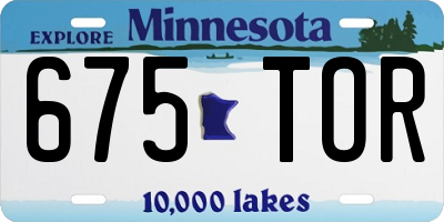 MN license plate 675TOR