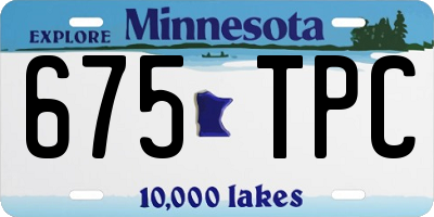 MN license plate 675TPC