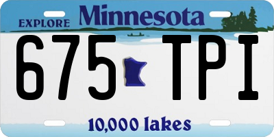 MN license plate 675TPI