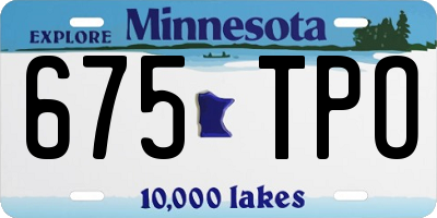 MN license plate 675TPO