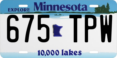 MN license plate 675TPW