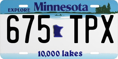 MN license plate 675TPX
