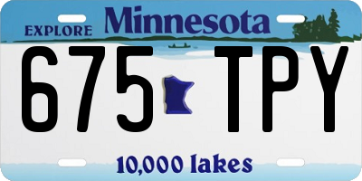MN license plate 675TPY